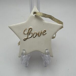 Vintage Lilian Vernon Ceramic Love Star Ornament